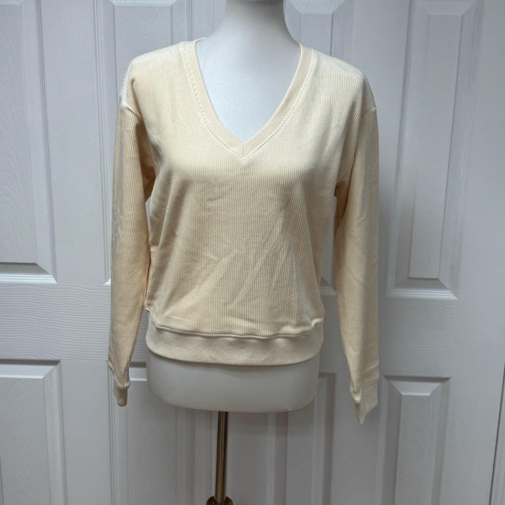 Marine Layer Velour Corduroy V Neck Sweatshirt - Size XS - NEW With Tags.